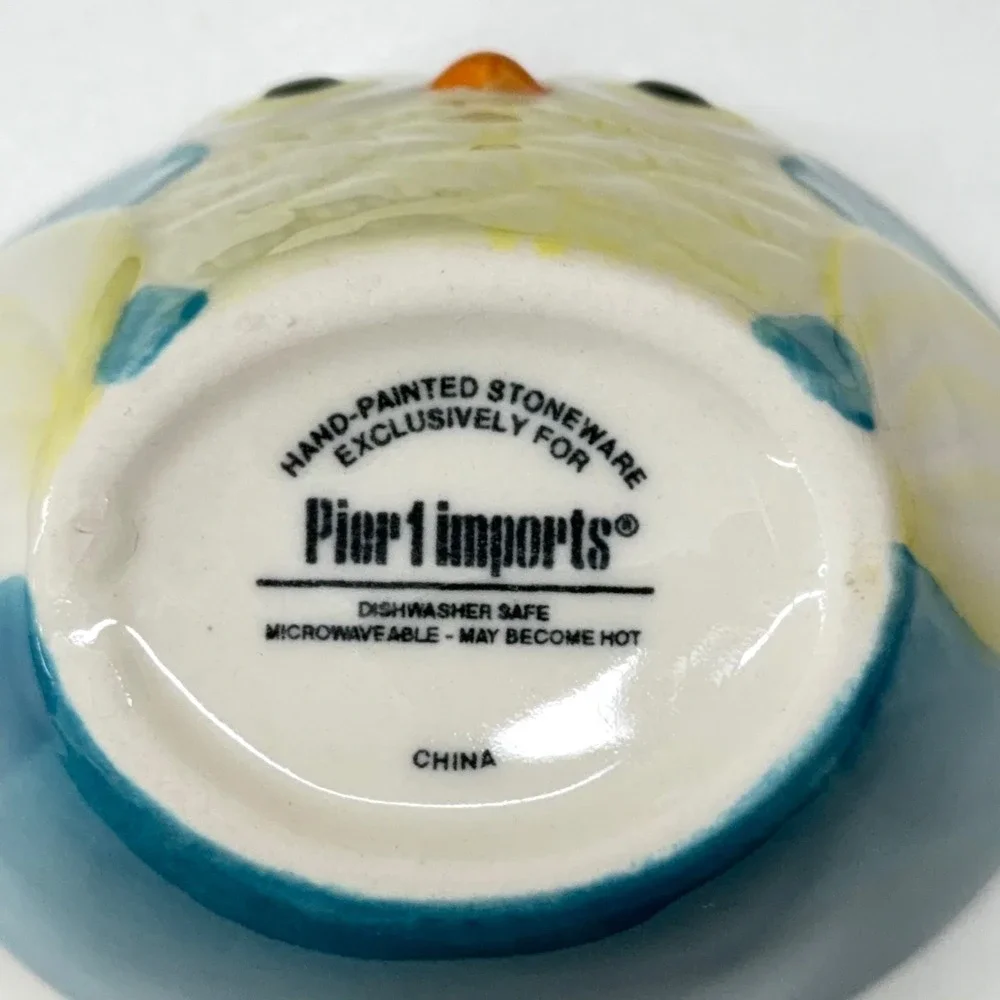Pier 1 Imports‎ Owl Measuring Cup Set 4 Piece Hand Painted Stoneware Multicolor